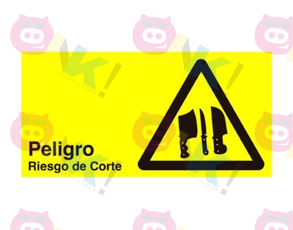 Señalética Peligro riesgo de corte - Oink Publicidad